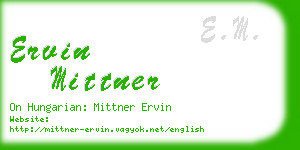ervin mittner business card